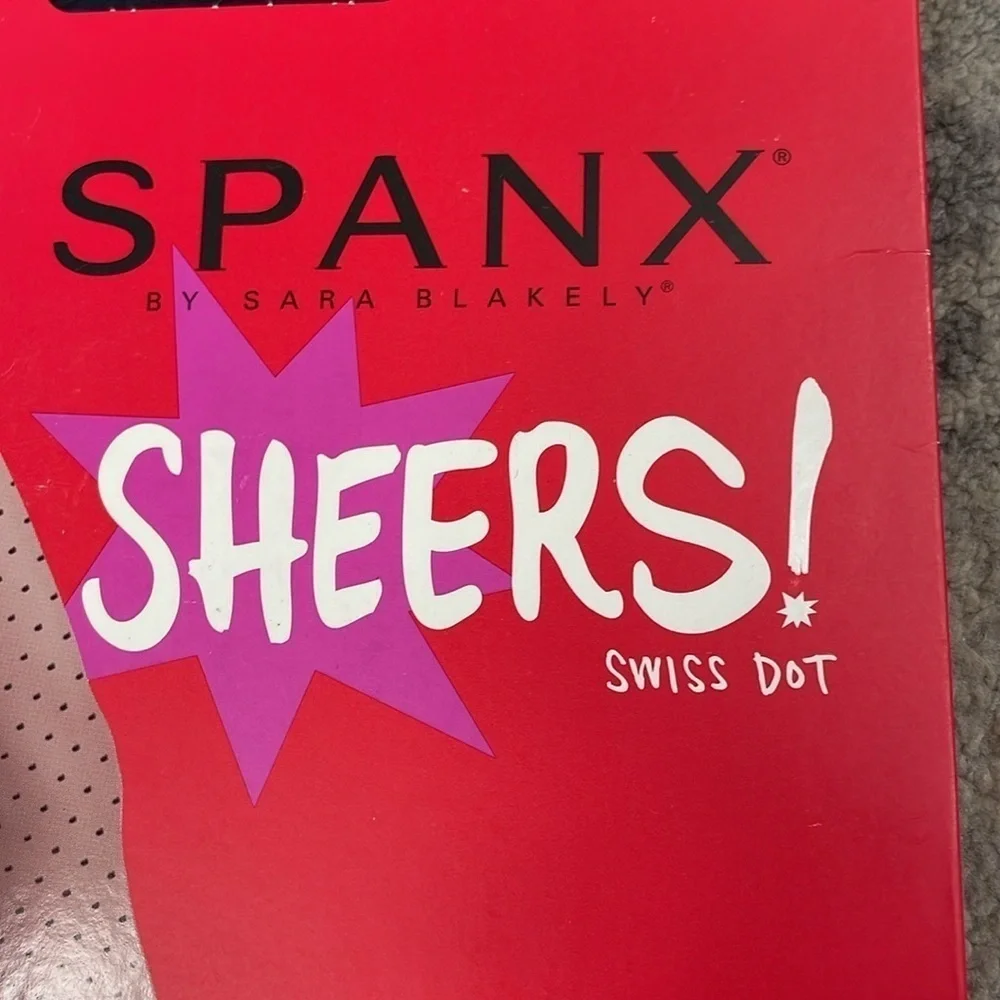 Spanx Sheers Swiss Dot Tights Black 397 Slimming Shaper Sz A